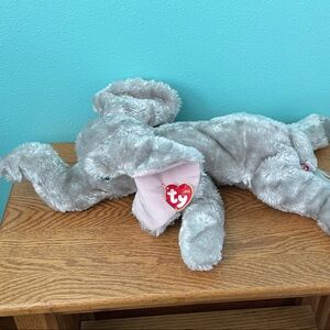 Vintage 2002 TY Beanie Buddy Gray Rigjty the Elephant Plush Toy